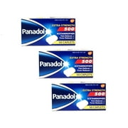 Panadol Extra Strength 500mg Acetaminophen Pain Reliever & Fever Reducer, 50 Caplets - Pack of 3
