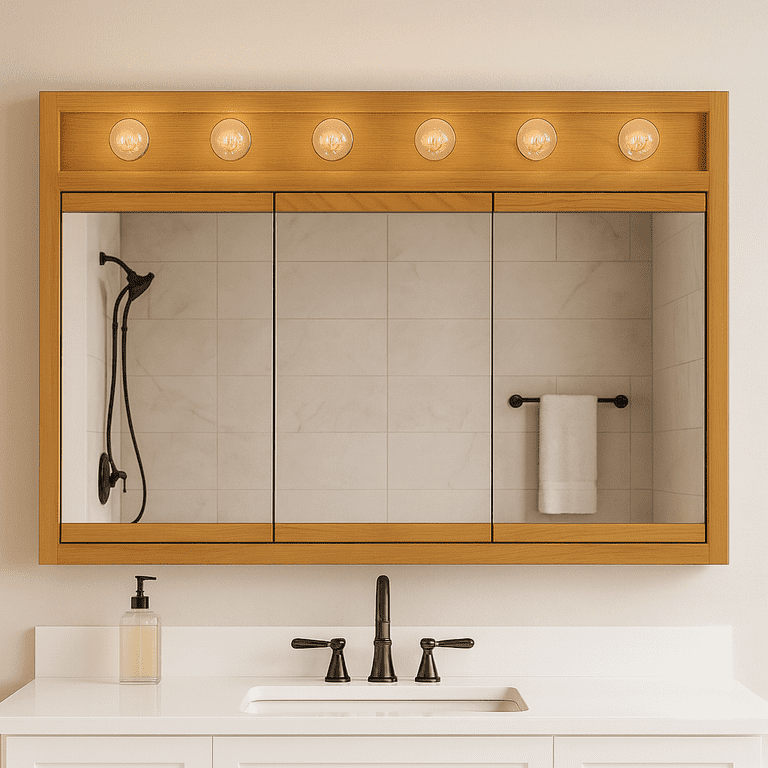 Design House Richland 48 Inch Tri-View Bathroom Medicine Cabinet