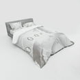thumbnail image 2 of Ambesonne Abstract Bedding Set 4 Pcs, Lines Curves Balls, Queen, Dimgray Grey White, 2 of 2