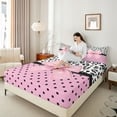 thumbnail image 4 of Castle Fairy Cartoon Pink Bow Knot Twin Sheet Sets,Polka Dots Bedding, 4 of 7