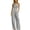 Gray, variant on Women's Sleeveless Jumpsuit, Turndown Collar V-Neck With Pockets, Fashion One-Piece Pants For Office & Casual Outings Black L