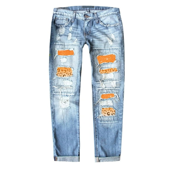 Outfmvch Womens Sweatpants Ripped Jeans Womens Embroidered Jeans Drawstring Jeans Women Wide Leg Jeans Woman Bootcut Jeans for Women Stretchy Jeans for Women Orange L