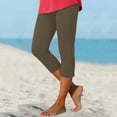 thumbnail image 4 of XUANTAOO Capri Leggings For Women 2026 Trendy Zipper Knee Length Trousers Summer Clothes For Women Comfy Stretchy Leggings Khaki Capri Pants For Women, 4 of 8