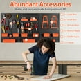 thumbnail image 4 of Gymax Pegboard Wall Organizer 9-Bin Parts Rack Organizer w/ Hammer Racks Tool Holders, 4 of 10