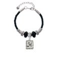 thumbnail image 2 of Delight Jewelry Silvertone Pebble Border Initial - H Lil Sister Celtic Knot Leather Bead Bracelet, 7"+2" Extender, 2 of 4