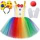 thumbnail image 3 of Divertido disfraz de payaso de circo para niñas, vestidos de fiesta de carnaval, disfraz de Joker travieso, disfraz de Halloween para niños, vestido tutú elegante, 3 of 5