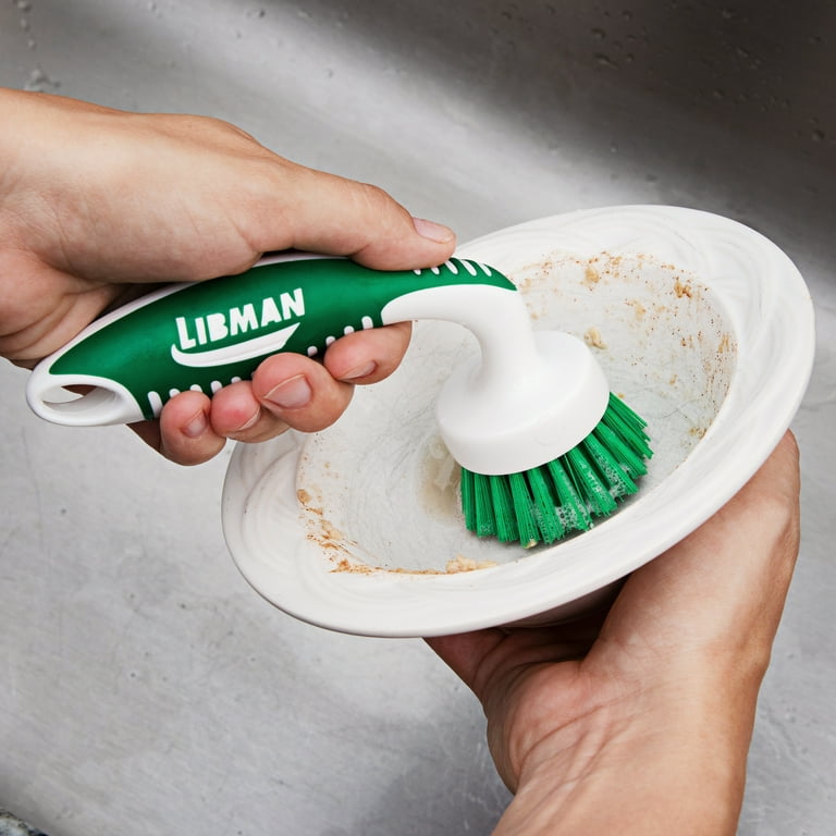 Libman Curved Kitchen Scrub Brush Handel Heavy Duty Polypropylene