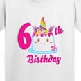 thumbnail image 4 of Inktastic 6th Birthday with Unicorn Cake Youth T-Shirt, 4 of 5