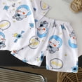 thumbnail image 6 of felwors Toddler Little Kids Pajamas Set Short Sleeve Pjs Snug Fit Sleepwear 2pcs (2-3 Years,Blue), 6 of 6