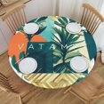 thumbnail image 2 of Plant Geometry Round Fitted Tablecloths Table Covers Wipeable Waterproof Elastic for Kitchen Dinning Parties Wedding Picnic Small Fits 40-44 Inch Table Size, 2 of 4