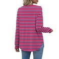 thumbnail image 6 of Xdegoge Long Sleeve Shirts for Women Oversized Striped Tunic Tops Fall Fashion Dressy Casual Blouses Stretchy Trendy Loose Fit Y2K Tshirts with Pocket Streetwear, 6 of 7