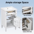 thumbnail image 3 of SogesHome 20-Inch Bathroom Vanity with Sink，Modern Freestanding Cabinet, Solid Wood Legs, Adjustable Shelf & Tilt-Out Drawer - White (Zinc Alloy Knobs), 3 of 8
