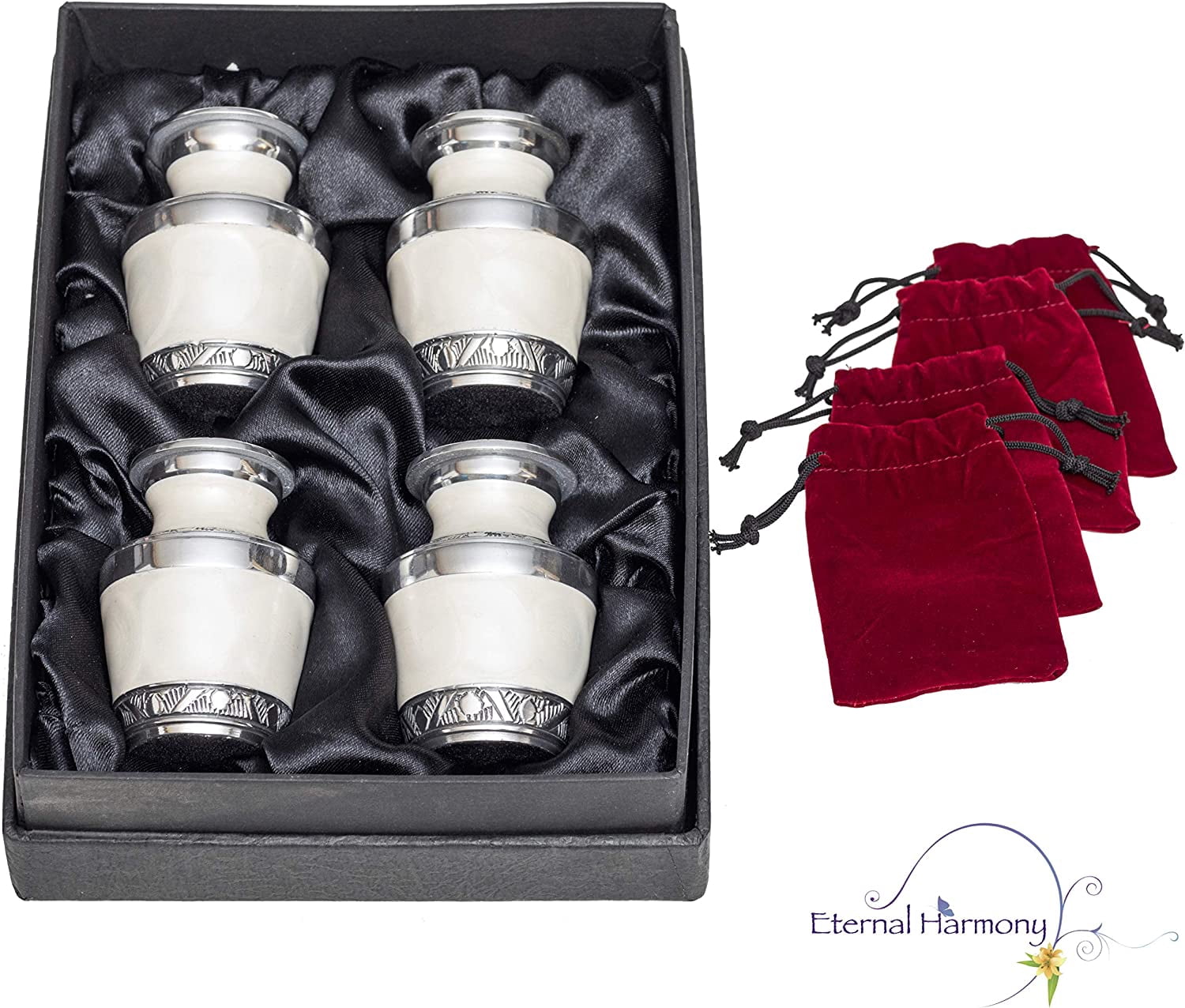 Eternal Harmony Keepsake Urns for Human Ashes | 4 Cremation Urns Carefully Handcrafted with Elegant Finishes to Honor Your Loved One