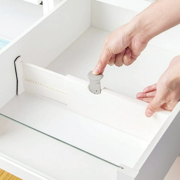 Juego de 4 separadores ajustables para cajones separadores organizadores de plastico para dormitorio bano armario cajon de bebe escritorio de oficina almacenamiento de cocina oso de fresa Hogar Walmar...