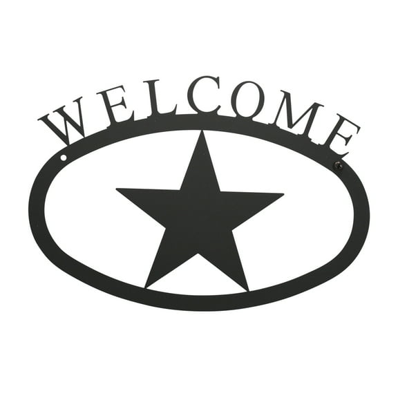 Village Wrought Iron WEL-45-L Large Star Welcome Sign
