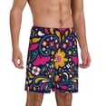thumbnail image 2 of Naloa Cinco De Mayo Floral Men's Short Pajama Pants, Lounge Comfort Shorts with Elasticized Waistband and Side Pockets - 4X-Large, 2 of 9