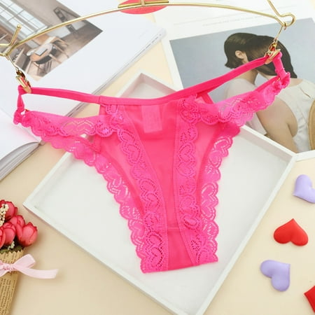 

B91xZ Lingerie For Women Women s Lace Lingerie Knickers G-string Thongs Panties Underwear Sexy Lingerie Costumes for plus Size Women Hot Pink One Size