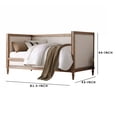 thumbnail image 4 of Elegant Daybed, Cream Linen & Salvage Oak Brown, 4 of 4