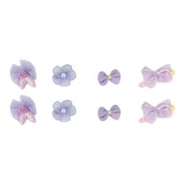 Unique Bargains 8pcs Cute Flowers Bow Hair Clips Hairdo Clip for Girls Light Purple