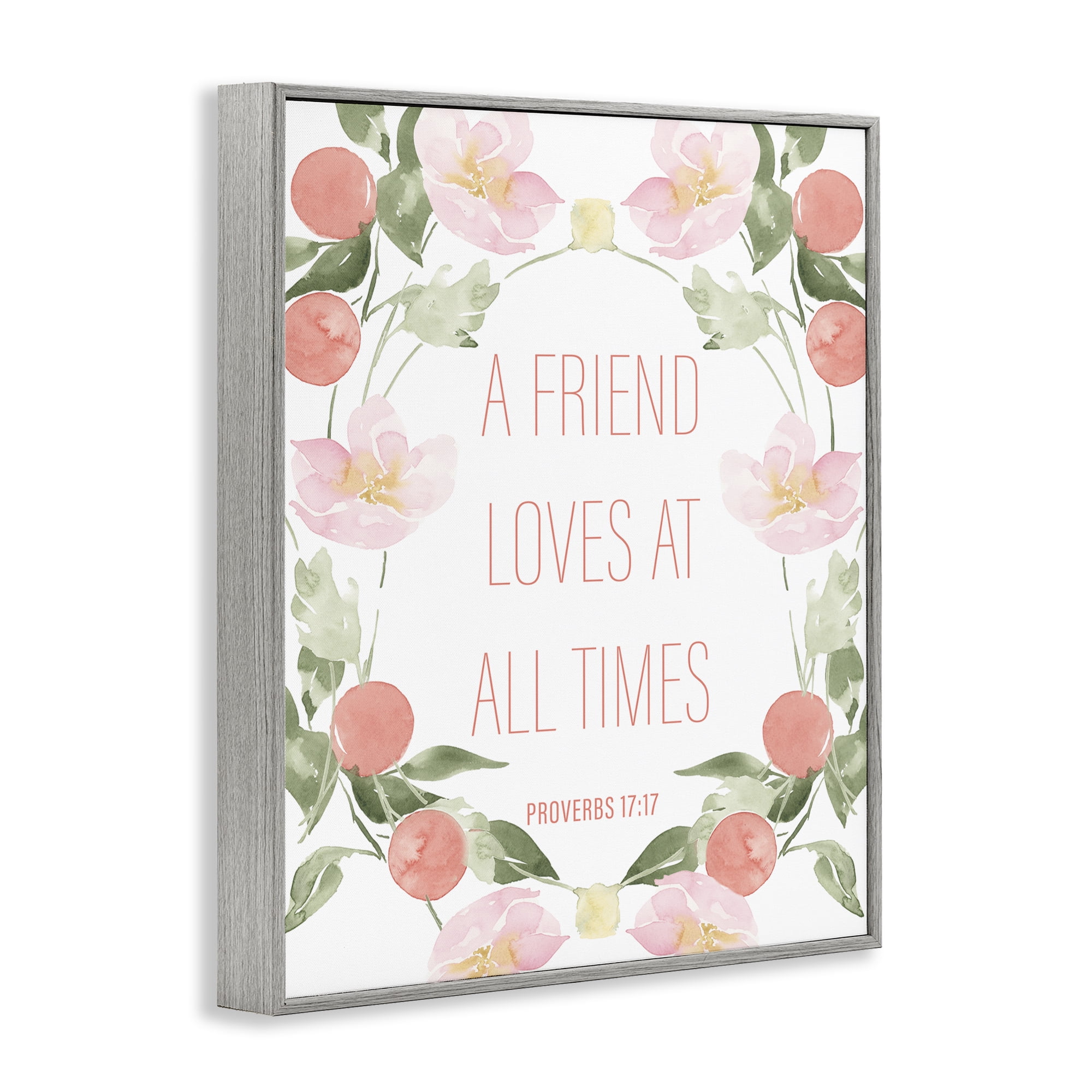 Stupell Industries A Friend Loves At All Times Gray Framed Giclee Art, design by Lucille Price
