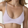thumbnail image 2 of FUNUONY Women's Push Up Wireless Comfortable Padded Plunge No Underwire Everyday Bra Women's Bralette V Neck Wireless No Padded Bra Comfortable Everyday Bras Dark Purple M, 2 of 5