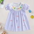 thumbnail image 2 of Xudanell Baby Girl Dress Embroidered Flower Girl Dress Bow Printed Elegant Birthday Newborn Short Sleeve Clothes, 2 of 7