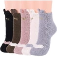 thumbnail image 1 of Women Fuzzy Socks Winter Warm Cozy Soft with Cat Pattern 5 Pairs, 1 of 1