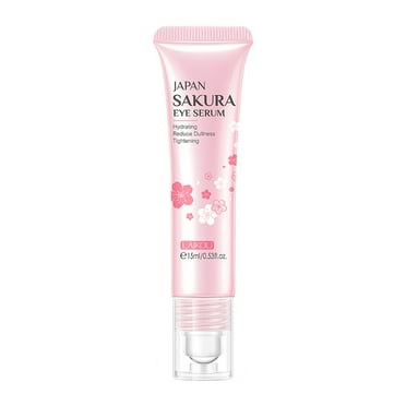 2-in-1 Sakura Eye Serum and Eye Roller, Eye Massager Roller Lifting, Eye Cream for Nourishing Relieve Eye Bags, Dark Circles, and Puffiness, Fine Lines, Under Eye Treatment Cream
