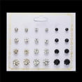 thumbnail image 4 of Xihbxyly Juego de Pendientes de Perlas de Cristal, Pendientes de Diamantes de Imitación de Moda, Doce Pares de Pendientes para Mujer, Diseño Elegante y Moderno, Accesorios de Uso Diario, Estilo Europ, 4 of 5