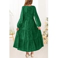 thumbnail image 3 of Vestido de niña con flores MITILLY, manga larga, corte A, 6 años, verde oscuro, 3 of 5
