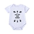 thumbnail image 2 of Tejiojio Girls and Toddlers'Soft Cotton Clearance Toddler Baby Girls Boys Short Sleeve Letter Print T-Shirt Jumpsuit Romper, 2 of 7