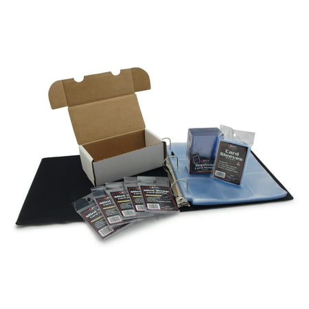 Football Card Collecting Starter Kit - Album, Pages, Sleeves, Toploaders, Mini-Snap Holders and Storage Box - Everything you need to store and protect your sports card collection - by Hobbymaster (Best Football Cards To Collect)