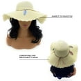 thumbnail image 2 of Empire Cove Womens Wide Brim Straw Hat Floppy Sun Hat Panama Fedora Feather Ivory, 2 of 6