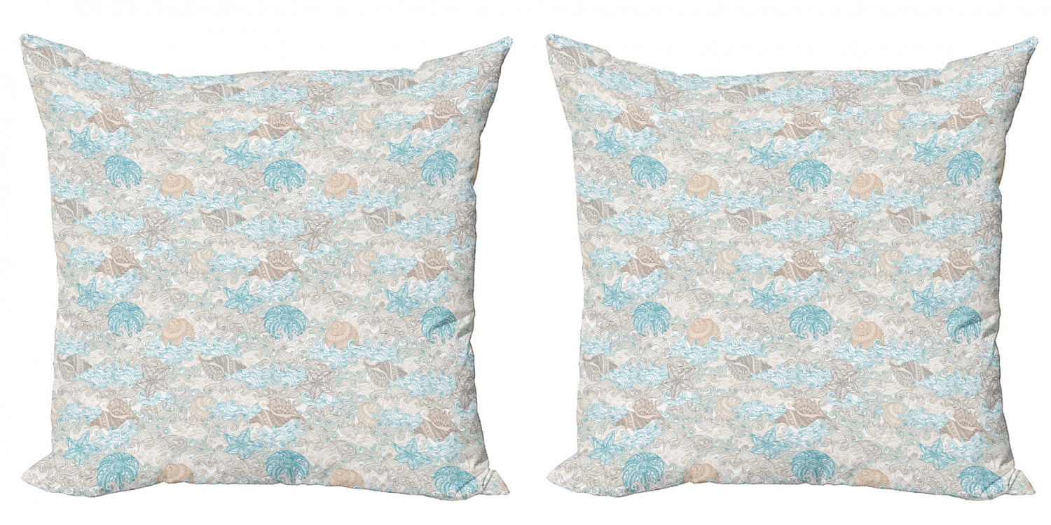 US SELLER 4pcs pillow cases cushion covers shells seahorse nautical 