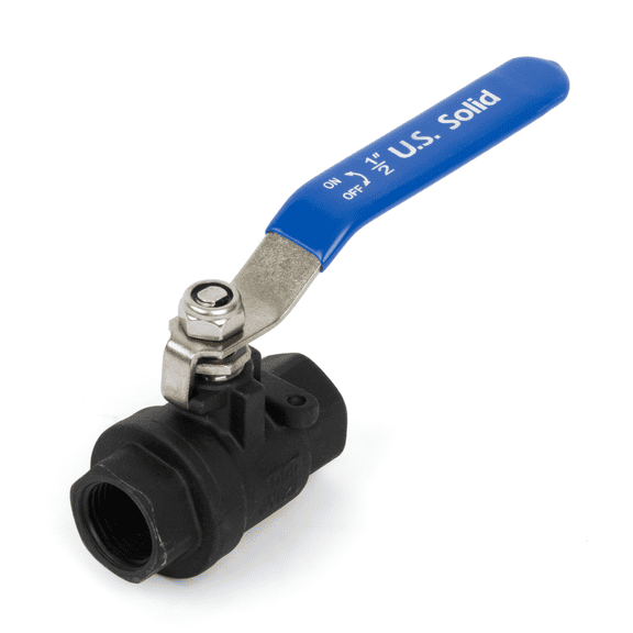 U.S. Solid 1/2" Ball Valve- Carbon Steel Full Port, 1000 WOG, Heavy Duty, Corrosion-Resistant, Female NPT for Water, Oil, Gas,Industrial & Home Use