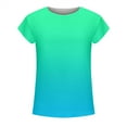 thumbnail image 3 of QLEICOM Women's Tee Shirts, Gradient Color Print Short Sleeve Crew Neck Tee Casual Loose Fit Summer Shirt Tops, Plus Size Gradient Loose Tops, Tees & Blouses for Women S-5XL, 3 of 5