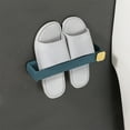 thumbnail image 2 of Btomtd No Punch Wall Mounted Slipper Rack Bathroom Toilet Shoe Storage Shelf for Drying, Blue, 2 of 6