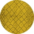 thumbnail image 1 of Ahgly Company Indoor Round Solid Yellow Modern Area Rugs, 4' Round, 1 of 4