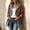 Brown, variant on Fnooota Womens Lapel Jackets, Patchwork Denim Long Sleeve Lightweight Fashion Fall Outerwear Khaki Size S-2XL