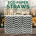 thumbnail image 3 of 100 Pack Paper Straws for Party Brithday Decoration GIXUSIL Disposable Black and White Biodegradable Drinking Straw for DIY, Cocktail, Milk shake, Coffee, Lemonade (0.2" x 7.7"), 3 of 7