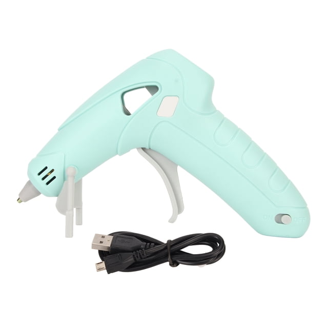 Pistola de pegamento inalámbrica de 10W con carga USB, pistola de pegamento eléctrica de 2200mAh con boca a prueba de quemaduras para barra de pegamento de 7mm