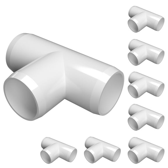 FORMUFIT PVC Fitting, Standard Tee , Furniture Grade, 3/4" Size, White, 8-Pack (F034TEE-WH-8)