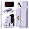 thumbnail image 5 of Nalacover Crossbody Wallet Case for iPhone 15 with Shoulder Strap Lanyard, Elegant Premium PU Leather Card Slots Cover with Metal Lock Button Silicone Shockproof Case, Lightpurple, 5 of 7