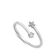 thumbnail image 4 of Open Star Flower Clear CZ Wholesale Ring .925 Sterling Silver Band White Jewelry Female Size 4, 4 of 4