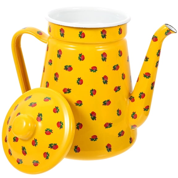 OUNONA Assorted Color Enamel Tea Kettle with Comfortable Handle for Home Use