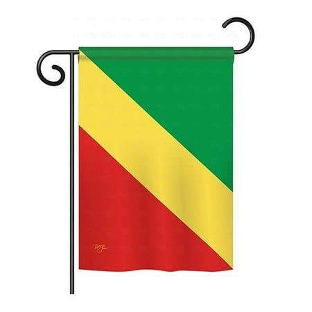BD-CY-GS-108293-IP-BO-D-US15-BD 13 x 18.5 in. Congo Flags of the World Nationality Impressions Decorative Vertical Double Sided Garden Flag Set with Banner Pole