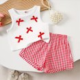 thumbnail image 2 of KPOPLK Toddler Girl Clothes Infant Summer Outfits Baby Ruffle Tank Top Loose Short Sleeveless Kid Baby Girls' Clothing(4-5 Years,Red), 2 of 7