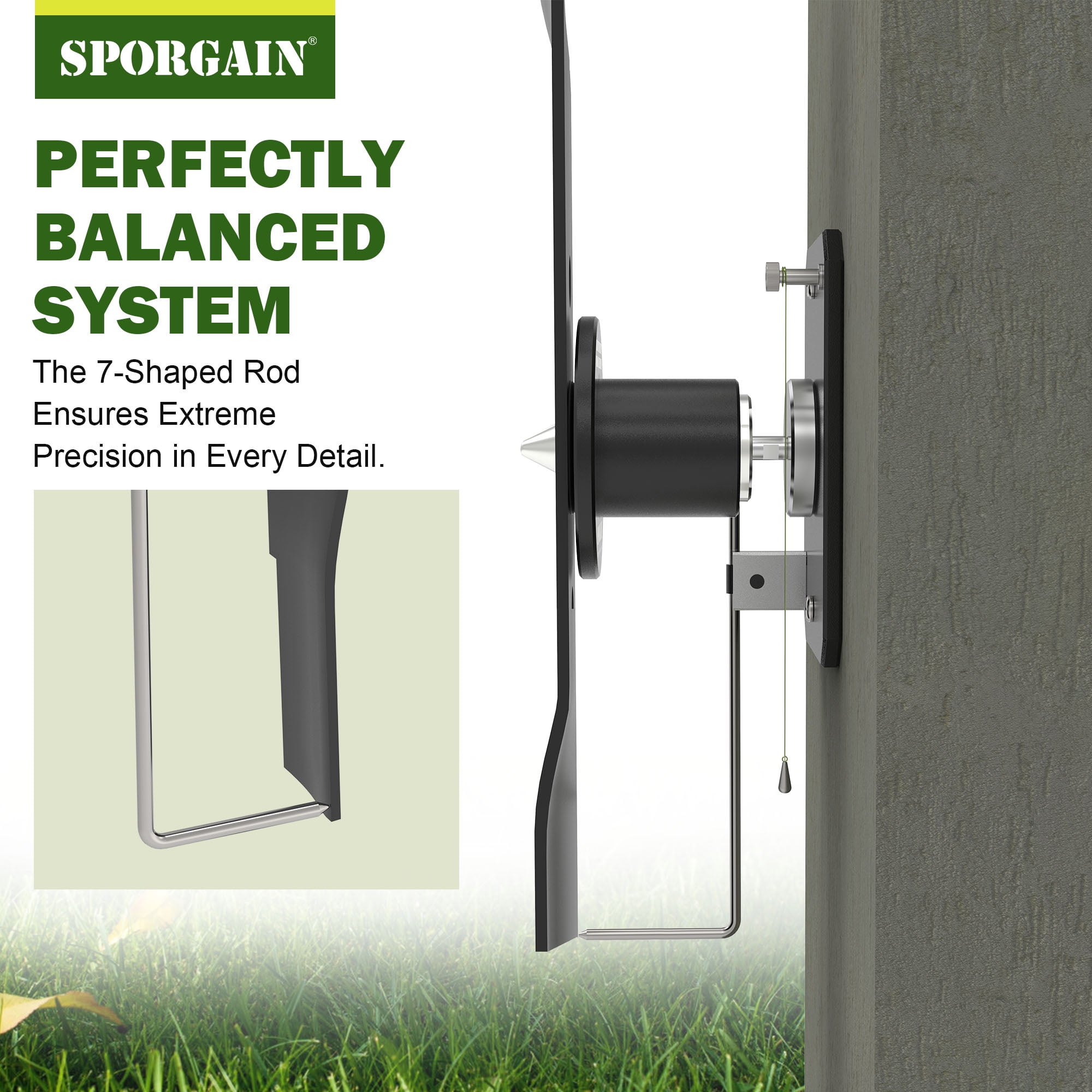 Magnetic High Precision Lawn Mower Blade Balancer - Wall Mounted for Easy Balancing, Durable Black Finish