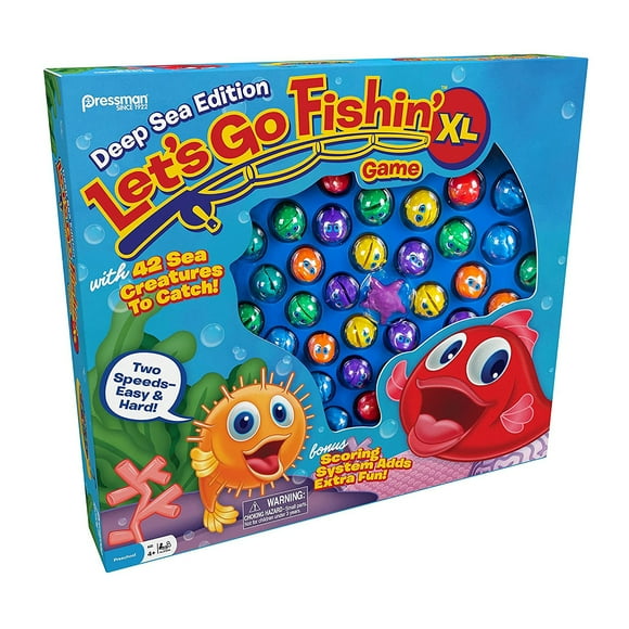 Pressman Let's Go Fishin' XL Deep Sea Edition 2 to 4 Players, Ages 4 And Up