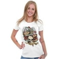 thumbnail image 3 of Love Kills Trust No One Skull Tattoo Womens Slim Fit Graphic Tee Brisco Brands L, 3 of 5